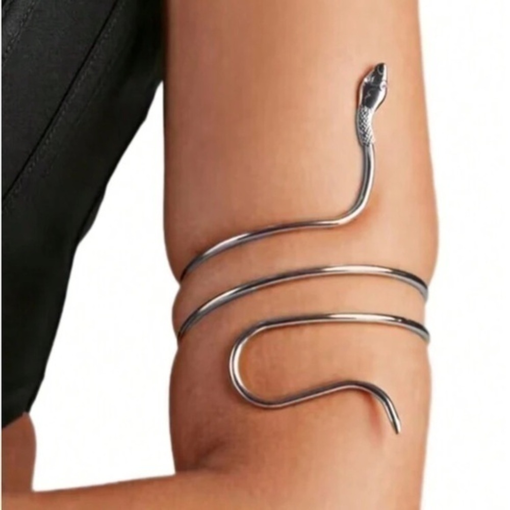 Silver Snake Design Arm Wrap Bracelet
